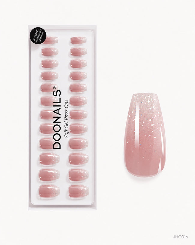 Rosa glitterombré – lang coffin – pakke – JHC016
