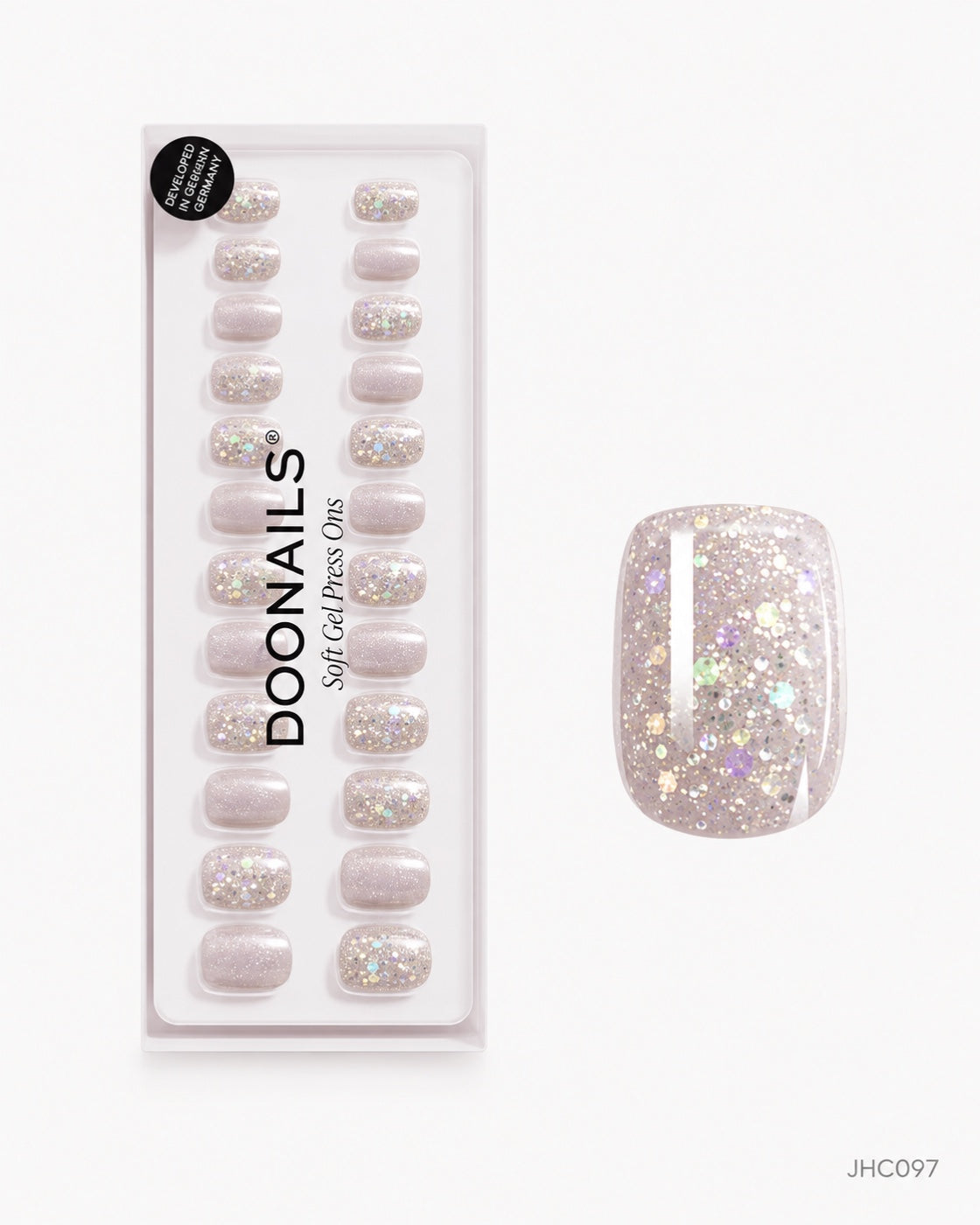Lys glittermix – kort firkantet – pakke – JHC097