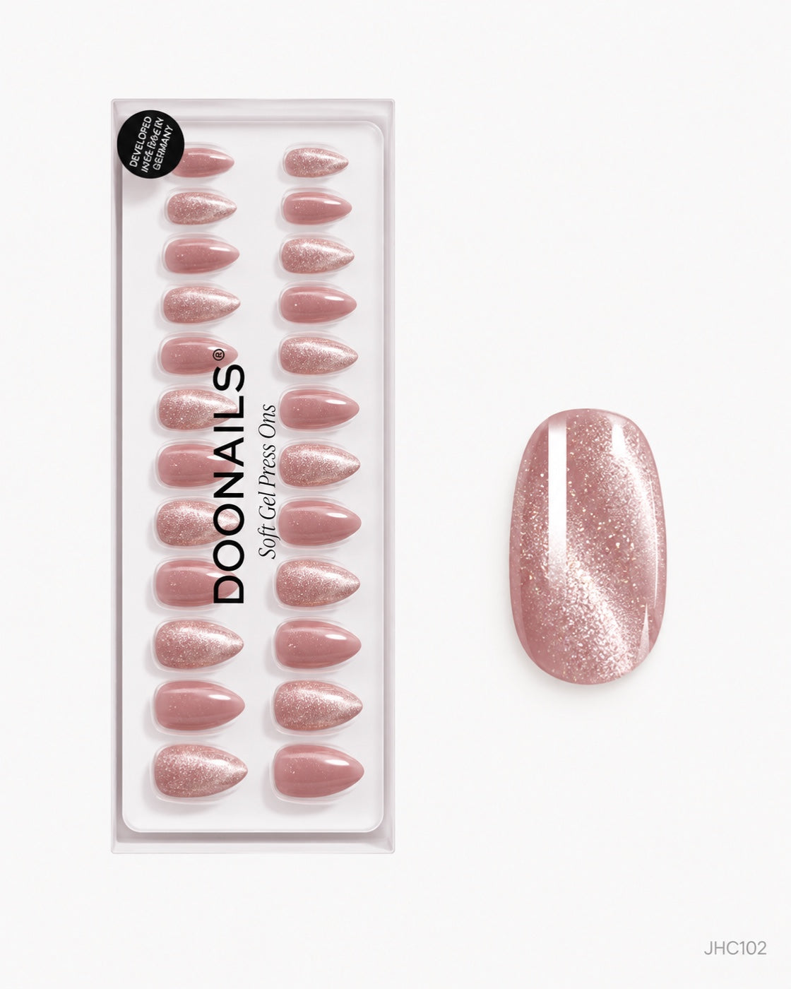 Roséglittermix – middels mandel – pakke – JHC102