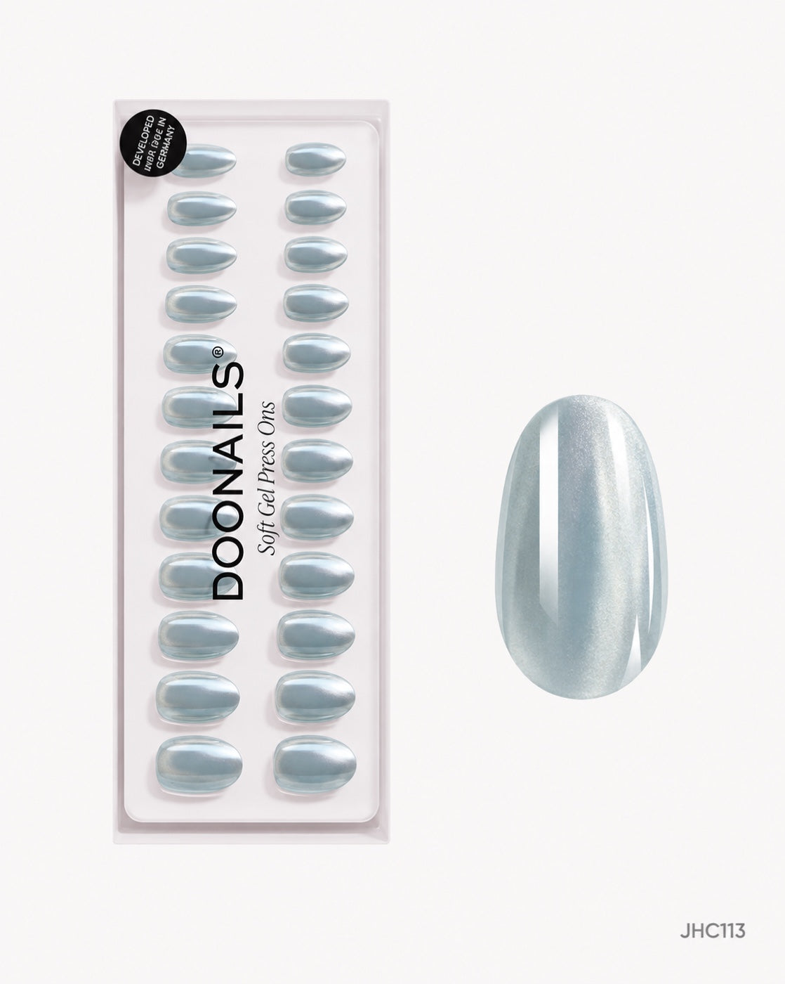 Lyseblå krom – middels mandel – pakke – JHC113