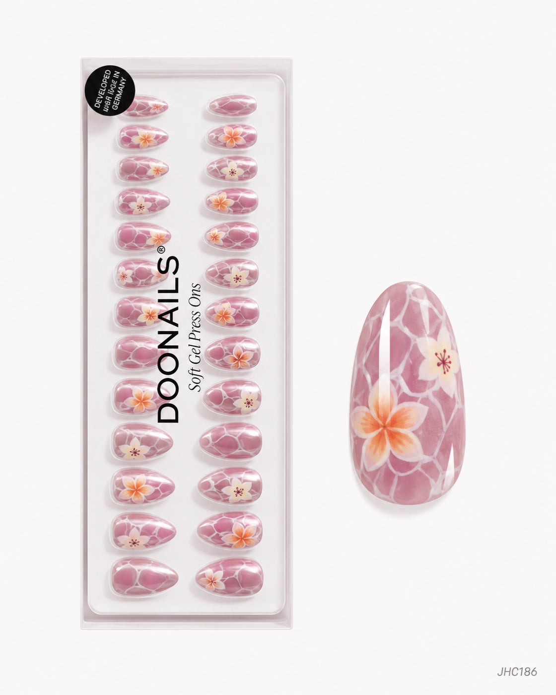 Lilla blomster – lang mandel – pakke – JHC186