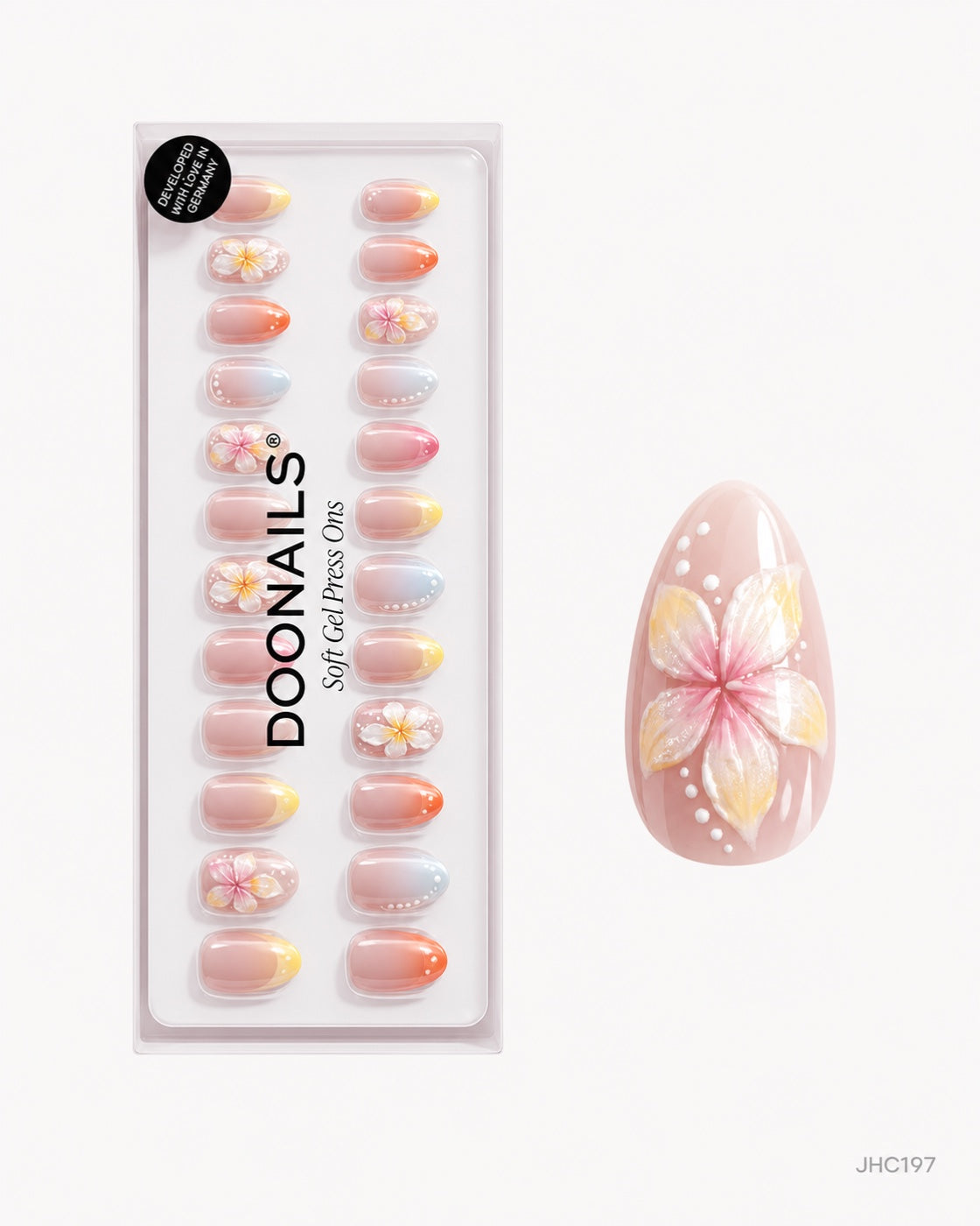 Pastellblommor – middels mandel – pakke – JHC197