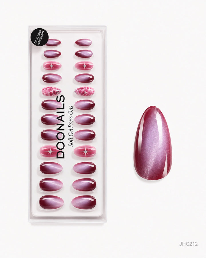 Rosa skimrende mix – lang mandel – pakke – JHC212