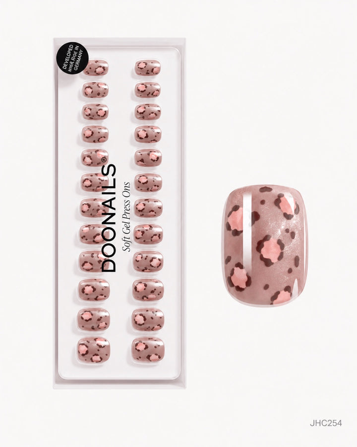 Rosa leopard – kort firkantet – pakke – JHC254
