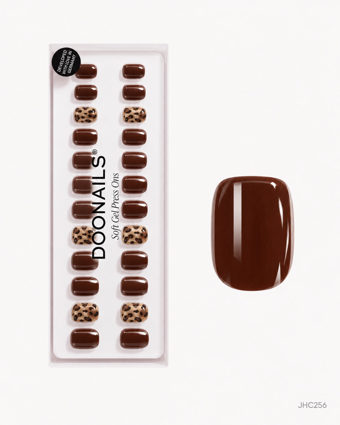 Sjokolade & leopard – kort firkantet – pakke – JHC256