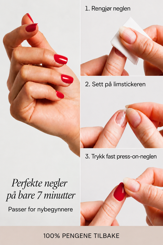 Slik setter du på press-on-negler
