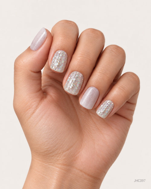 Lys glittermix – kort firkantet