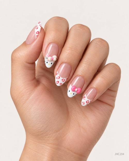 Rosa rosetter & fransk – middels lang mandel