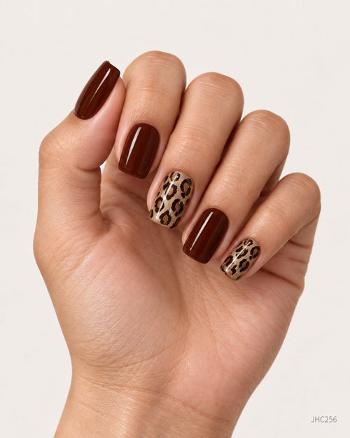 Sjokolade & leopard – kort firkantet